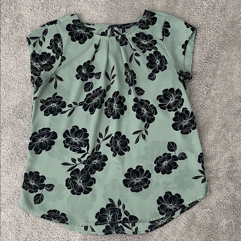 41 Hawthorn Black Floral Blouse